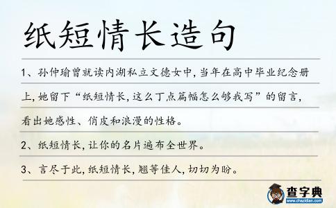 紙短情長造句