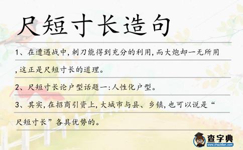 尺短寸長造句