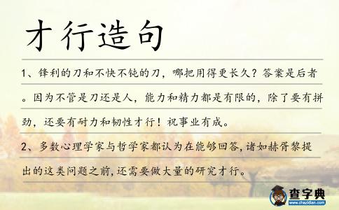 才行造句