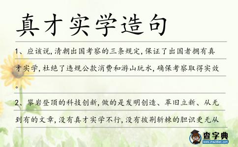 真才實(shí)學(xué)造句
