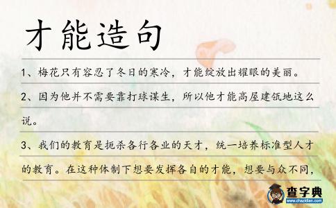 才能造句