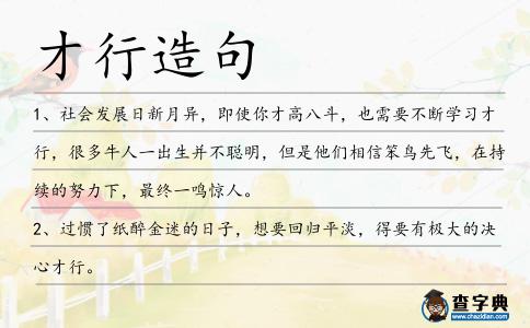 才行造句