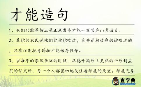 才能造句