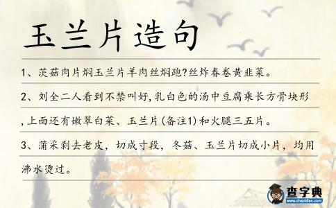 玉蘭片造句