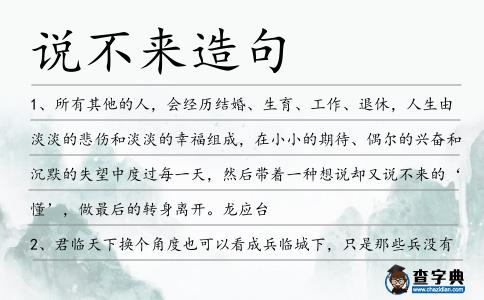 說不來造句