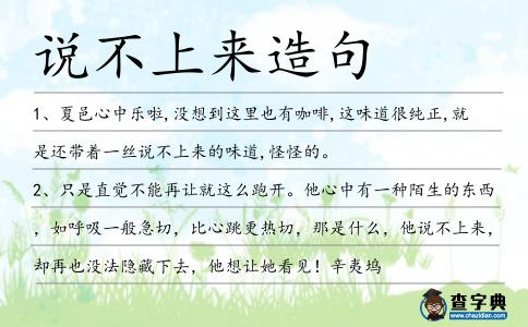 說不上來造句