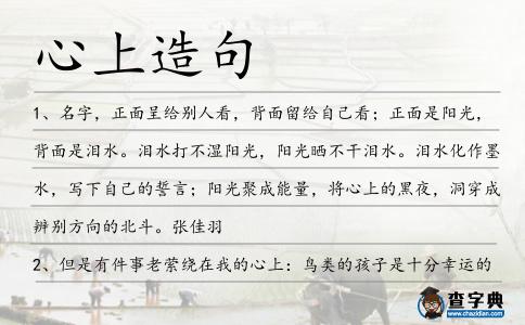 心上造句