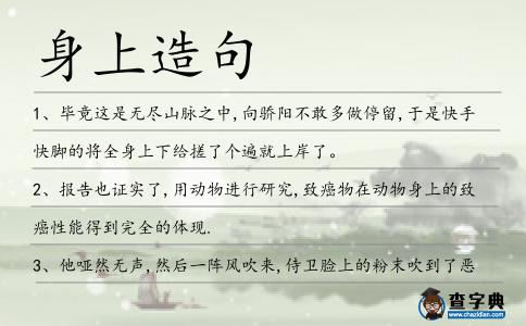 身上造句