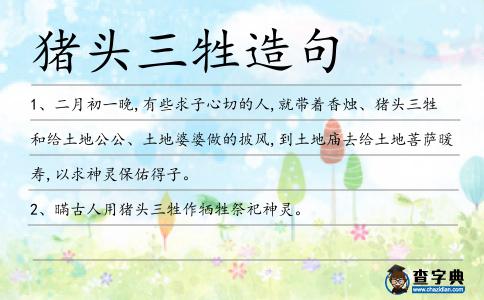 豬頭三牲造句