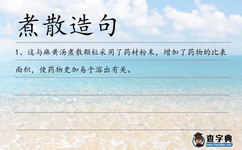 煮散造句
