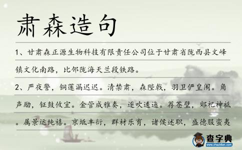 肅森造句