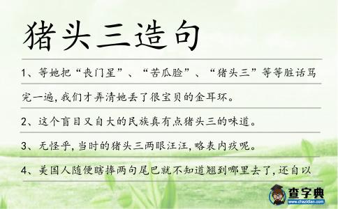 豬頭三造句