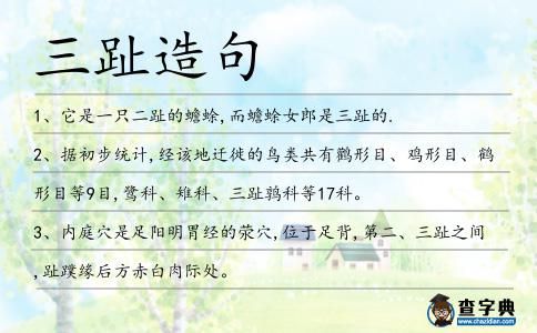 三趾造句