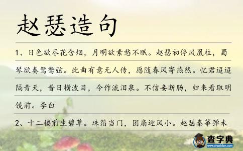 趙瑟造句