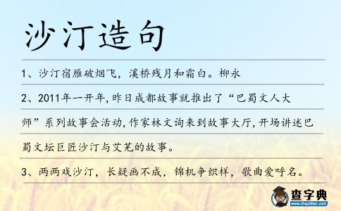 沙汀造句