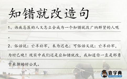 知錯就改造句