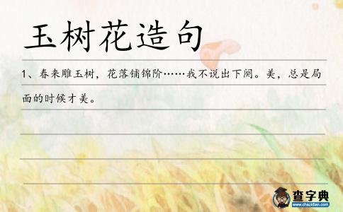 玉樹花造句