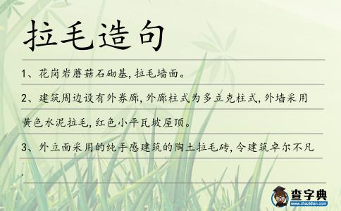 拉毛造句