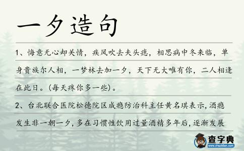 一夕造句