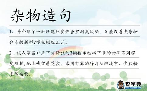 雜物造句