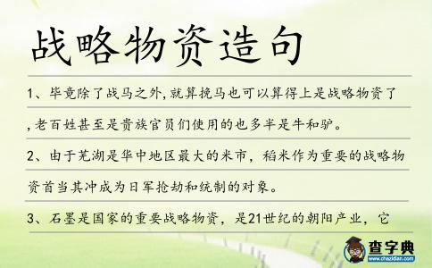 戰略物資造句