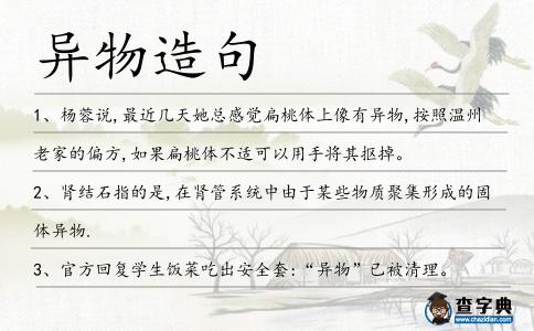 異物造句