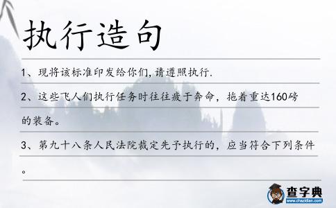 執行造句