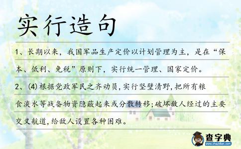 實行造句