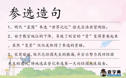 參選造句
