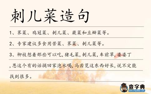 刺兒菜造句