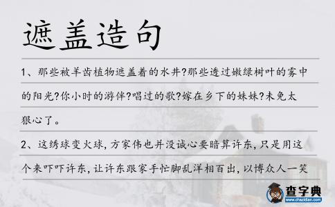 遮蓋造句