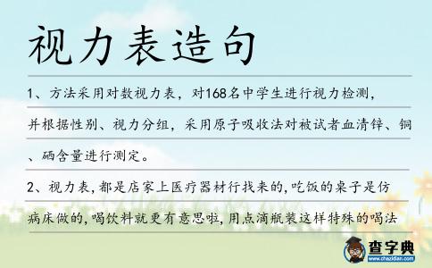 視力表造句
