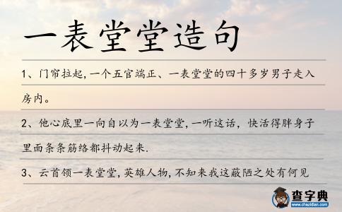 一表堂堂造句
