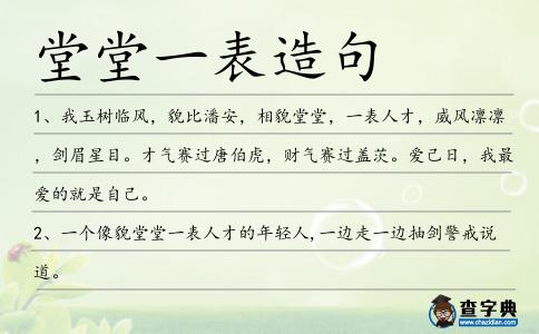 堂堂一表造句