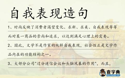 自我表現(xiàn)造句
