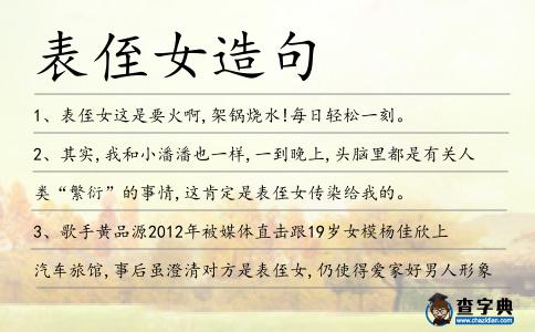 表侄女造句