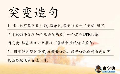 突變造句
