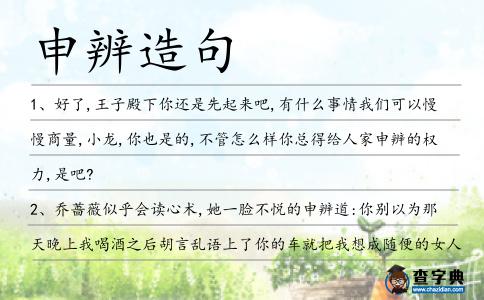 申辨造句