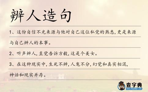 辨人造句