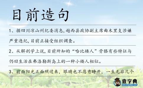 目前造句