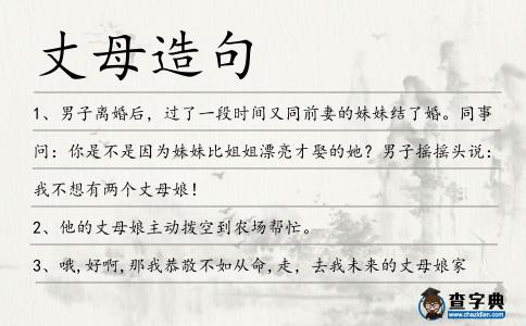 丈母造句