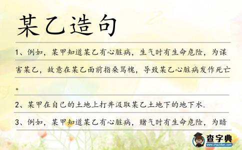 某乙造句