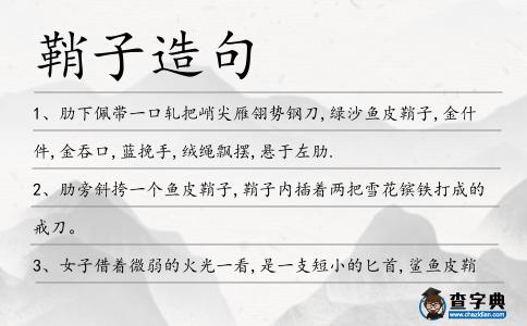 鞘子造句