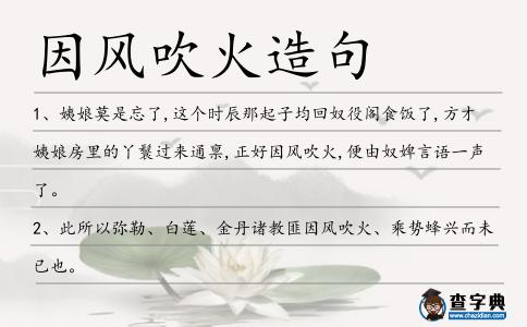 因風吹火造句