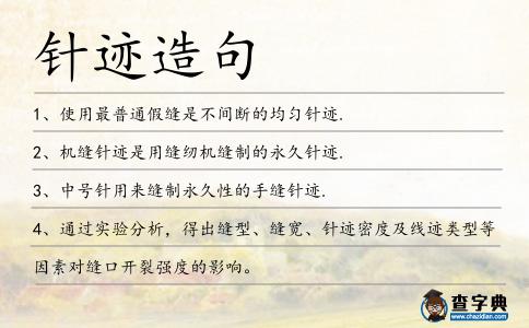 針跡造句