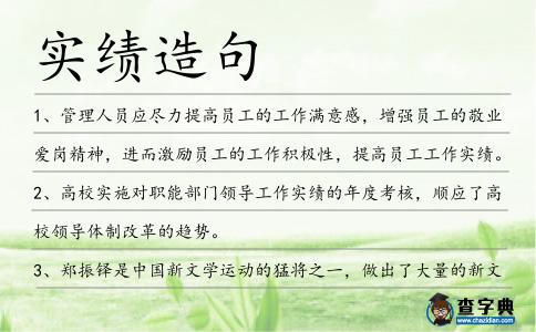 實績造句