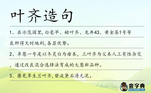 葉齊造句