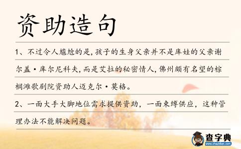 資助造句