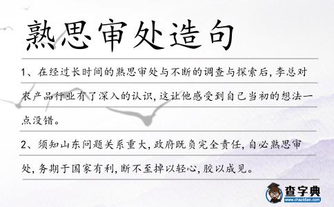熟思審處造句