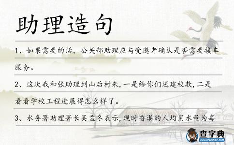 助理造句